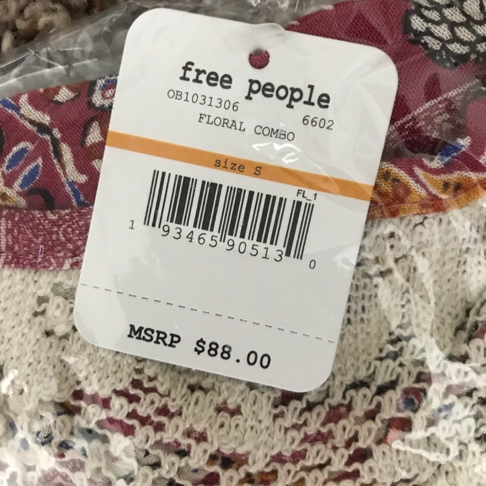 Free People Floral Boho Mini Dress Count Me In Top - Picture 9 of 9